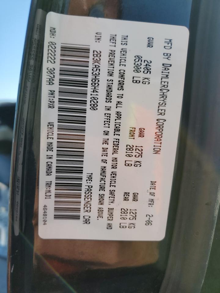 2006 Dodge Charger R/T VIN: 2B3KA53H66H410280 Lot: 56427425