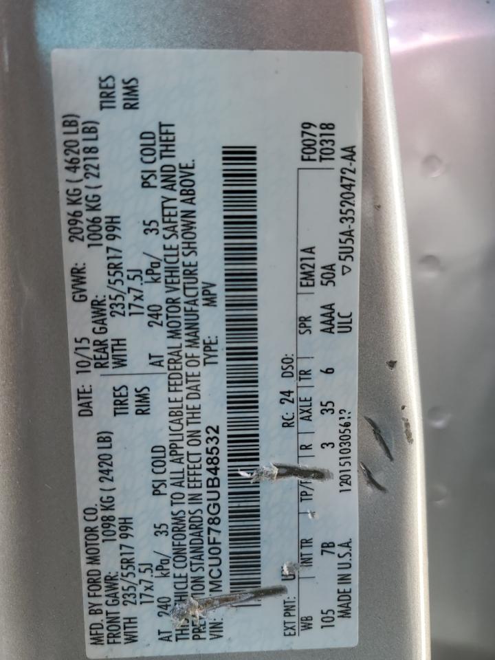 1FMCU0F78GUB48532 FORD ESCAPE 2016