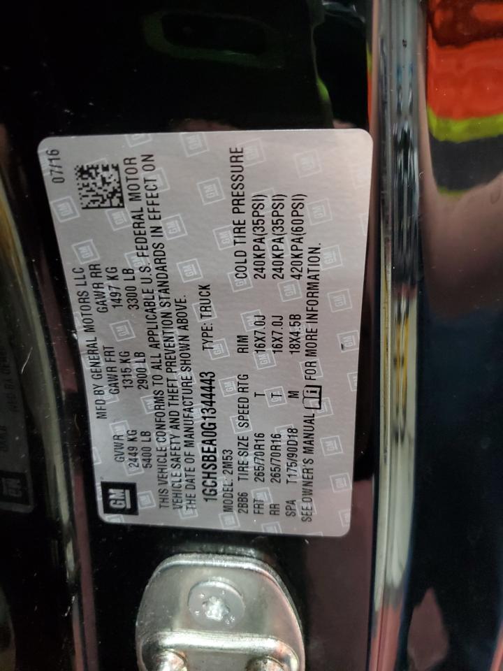 1GCHSBEA0G1344443 CHEVROLET COLORADO 2016