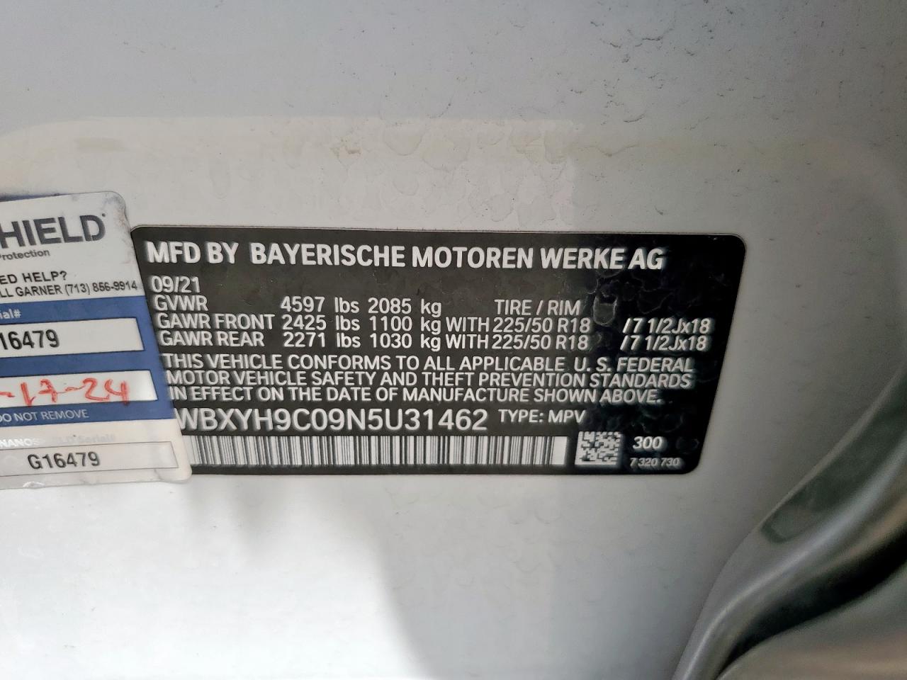 2022 BMW X2 Sdrive28I VIN: WBXYH9C09N5U31462 Lot: 57276775