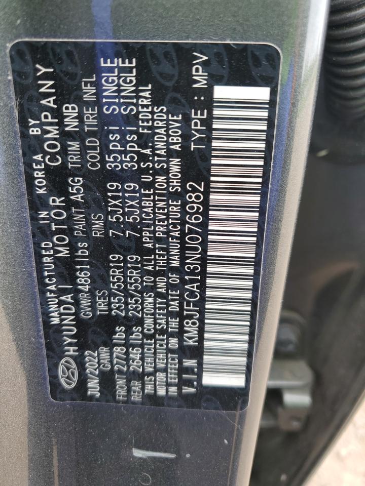 2022 Hyundai Tucson Sel Convenience VIN: KM8JFCA13NU076982 Lot: 56867535