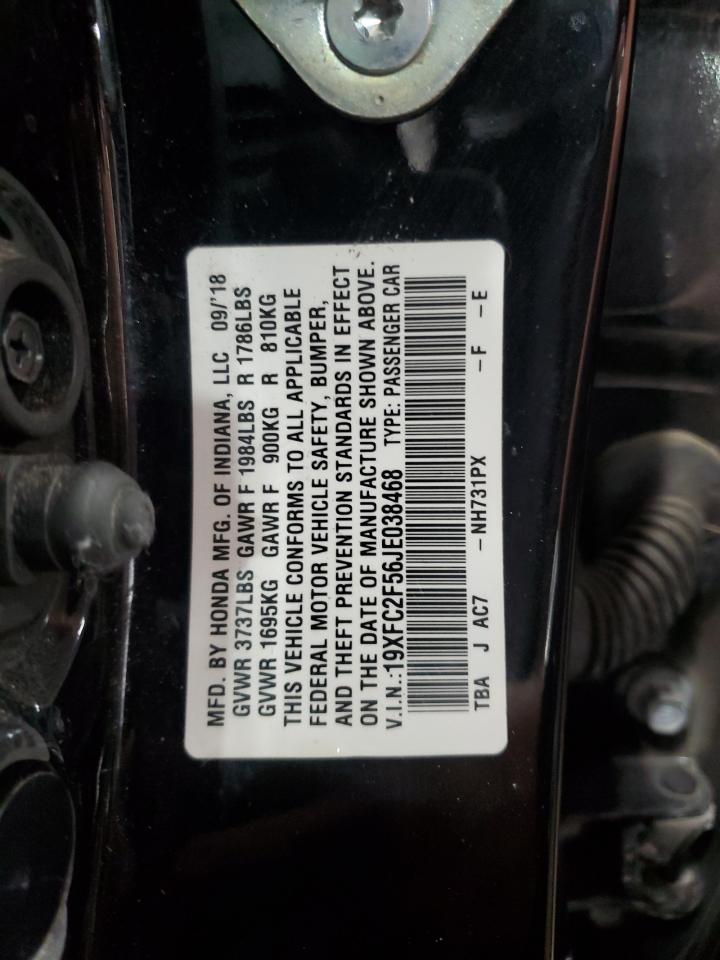 19XFC2F56JE038468 HONDA CIVIC 2018