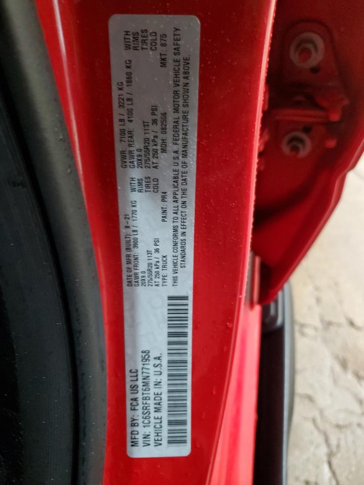 2021 Ram 1500 Big Horn/Lone Star VIN: 1C6SRFBT6MN771958 Lot: 56236575