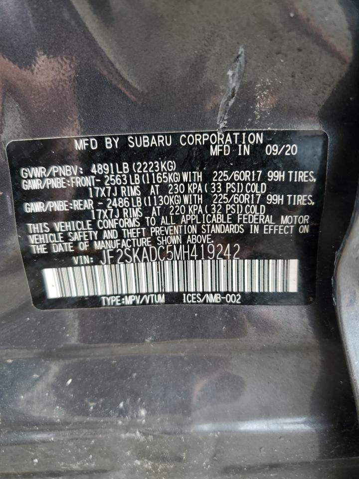 2021 Subaru Forester VIN: JF2SKADC5MH419242 Lot: 56800275