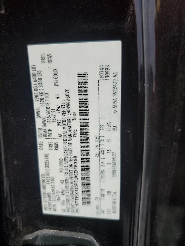 1FTEX1CP7JKD78368 FORD F-150 2018