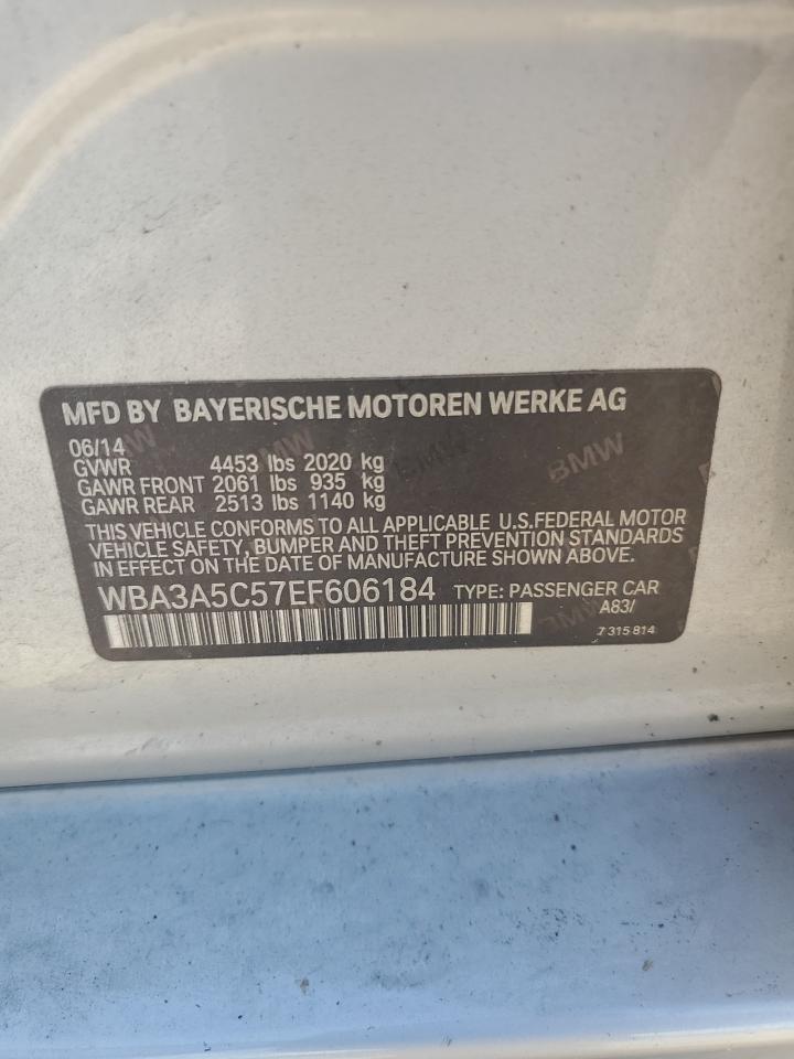 2014 BMW 328 I VIN: WBA3A5C57EF606184 Lot: 56664235