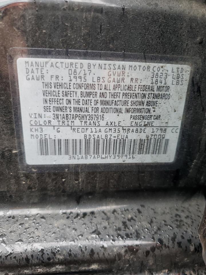 3N1AB7AP6HY397916 NISSAN SENTRA 2017