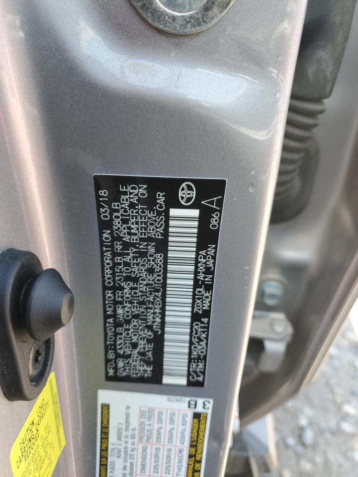 JTNKHMBX4J1003588 TOYOTA C-HR 2018