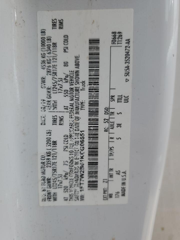 1FT7W2B61KEG06651 FORD F250 2019