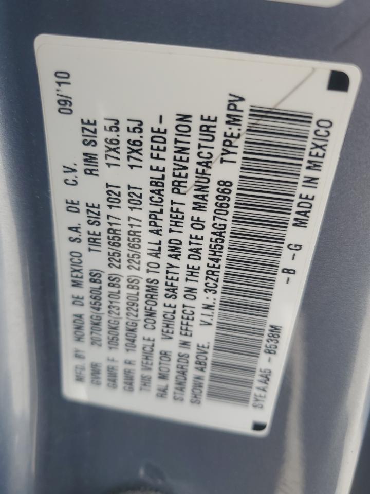 2010 Honda Cr-V Ex VIN: 3CZRE4H55AG706968 Lot: 58578425