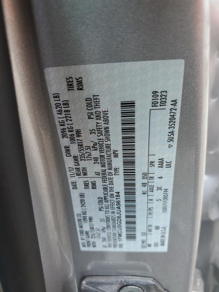1FMCU0GD8JUA96184 FORD ESCAPE 2018