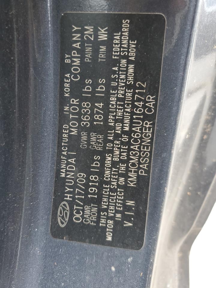 2010 Hyundai Accent Blue VIN: KMHCM3AC6AU164712 Lot: 56627775