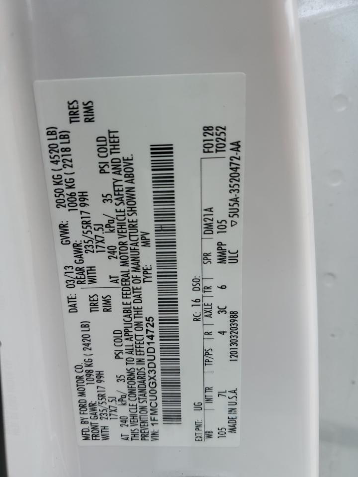 2013 Ford Escape Se VIN: 1FMCU0GX3DUD14725 Lot: 56669315