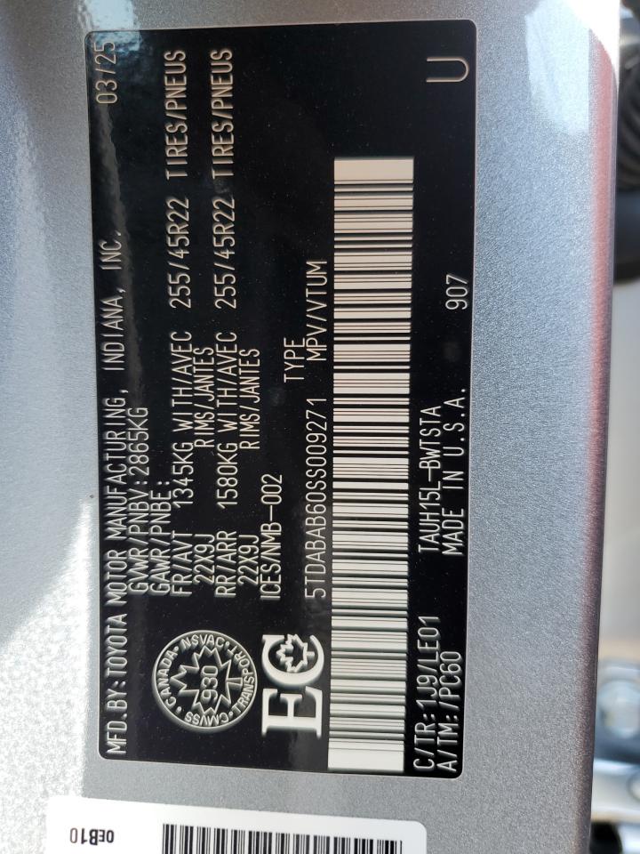 2025 Lexus Tx 500H F Sport Premium VIN: 5TDABAB60SS009271 Lot: 57113955