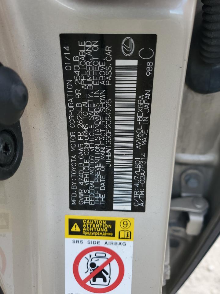 2014 Lexus Es 300H VIN: JTHBW1GG0E2054795 Lot: 56955705