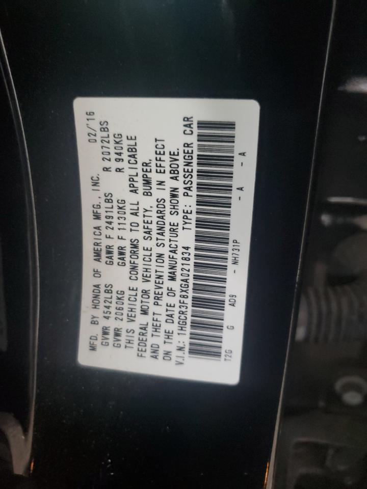 1HGCR3F8XGA021834 HONDA ACCORD 2016