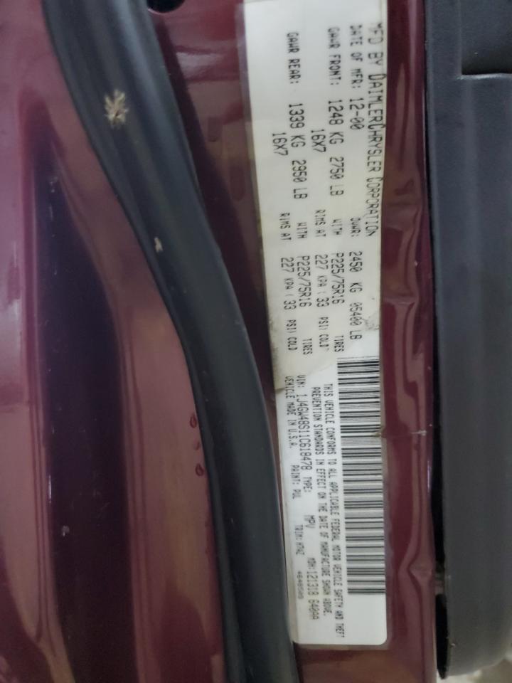 2001 Jeep Grand Cherokee Laredo VIN: 1J4GW48S11C618478 Lot: 57889965