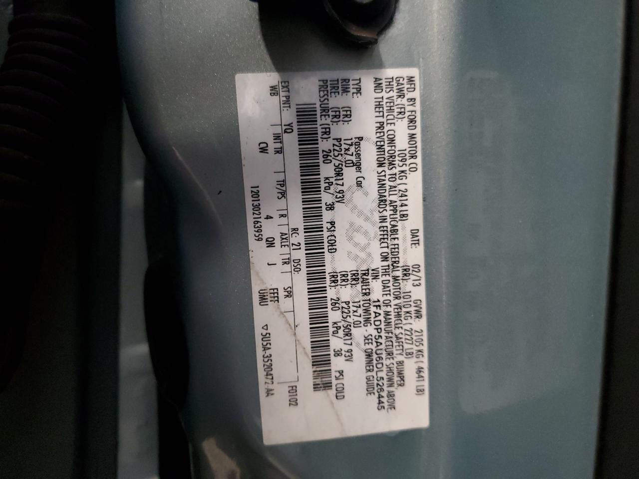2013 Ford C-Max Se VIN: 1FADP5AU6DL526445 Lot: 57230575