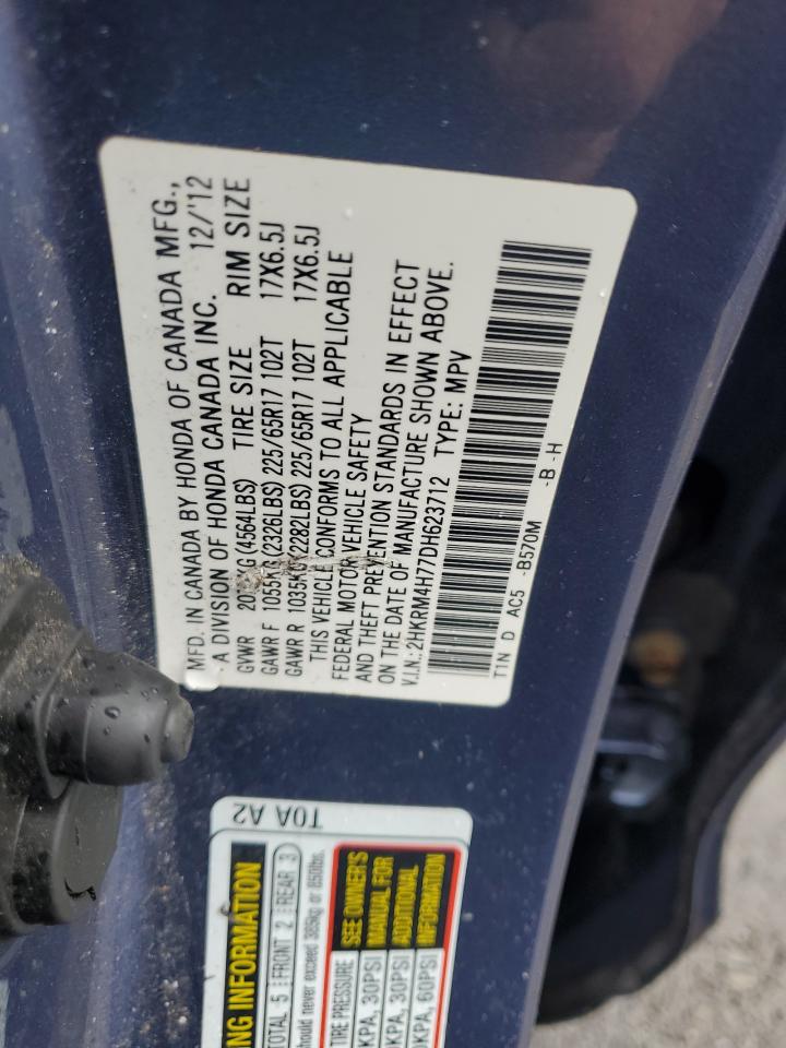 2013 Honda Cr-V Exl VIN: 2HKRM4H77DH623712 Lot: 56752095