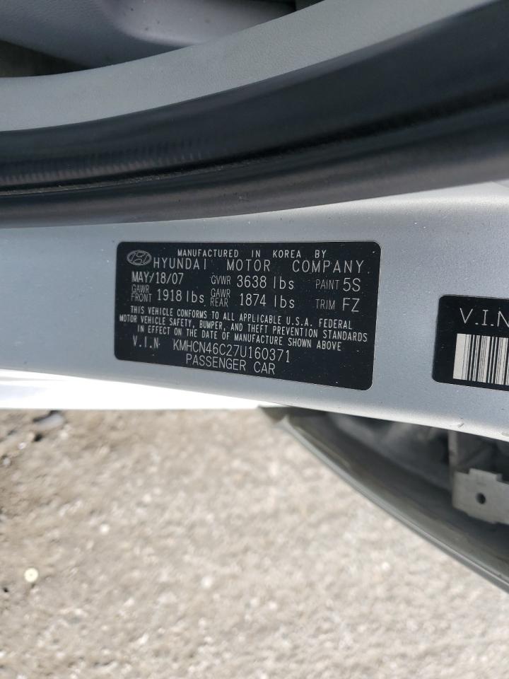 2007 Hyundai Accent Gls VIN: KMHCN46C27U160371 Lot: 56829165