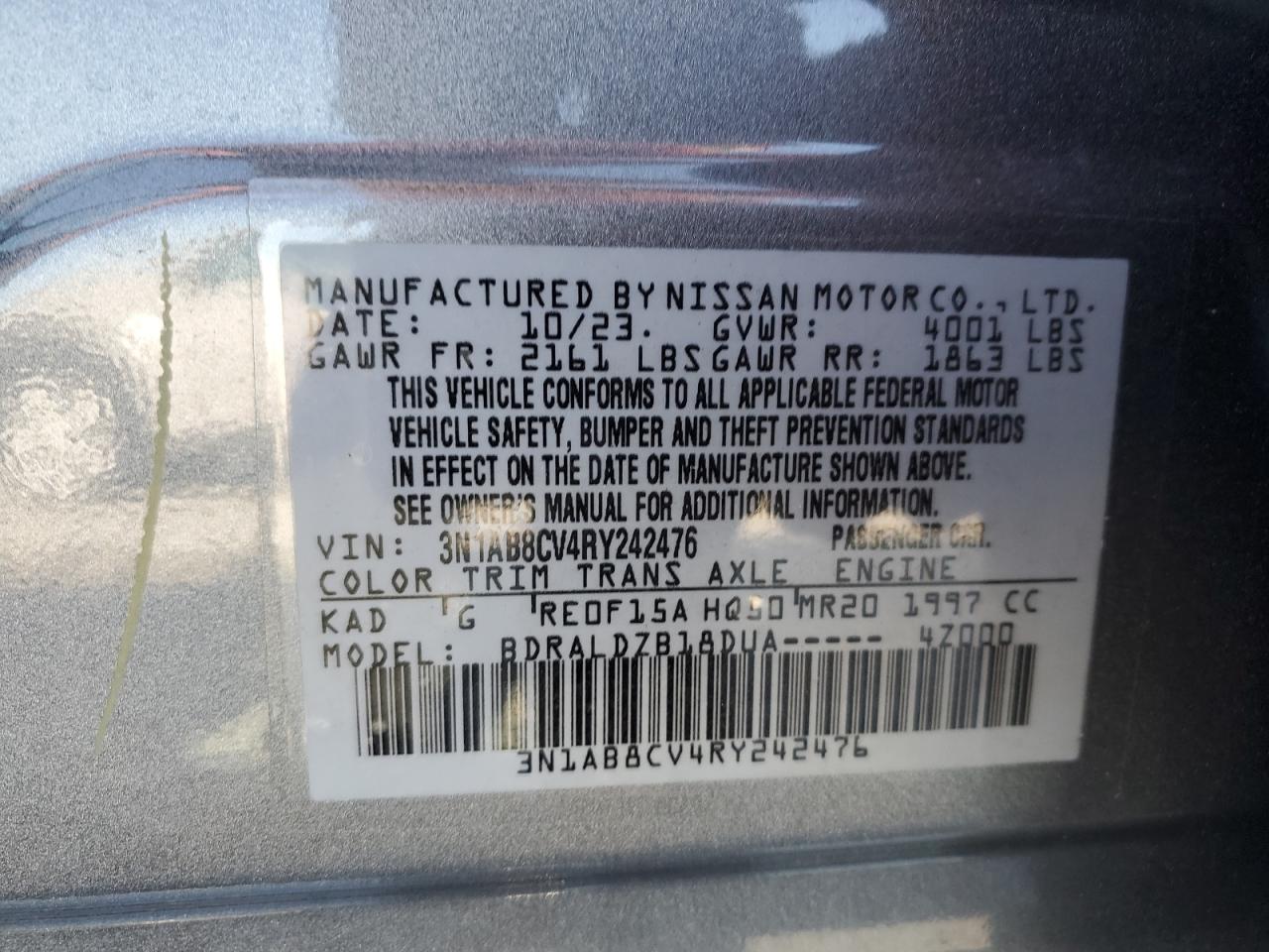 3N1AB8CV4RY242476 NISSAN SENTRA 2024