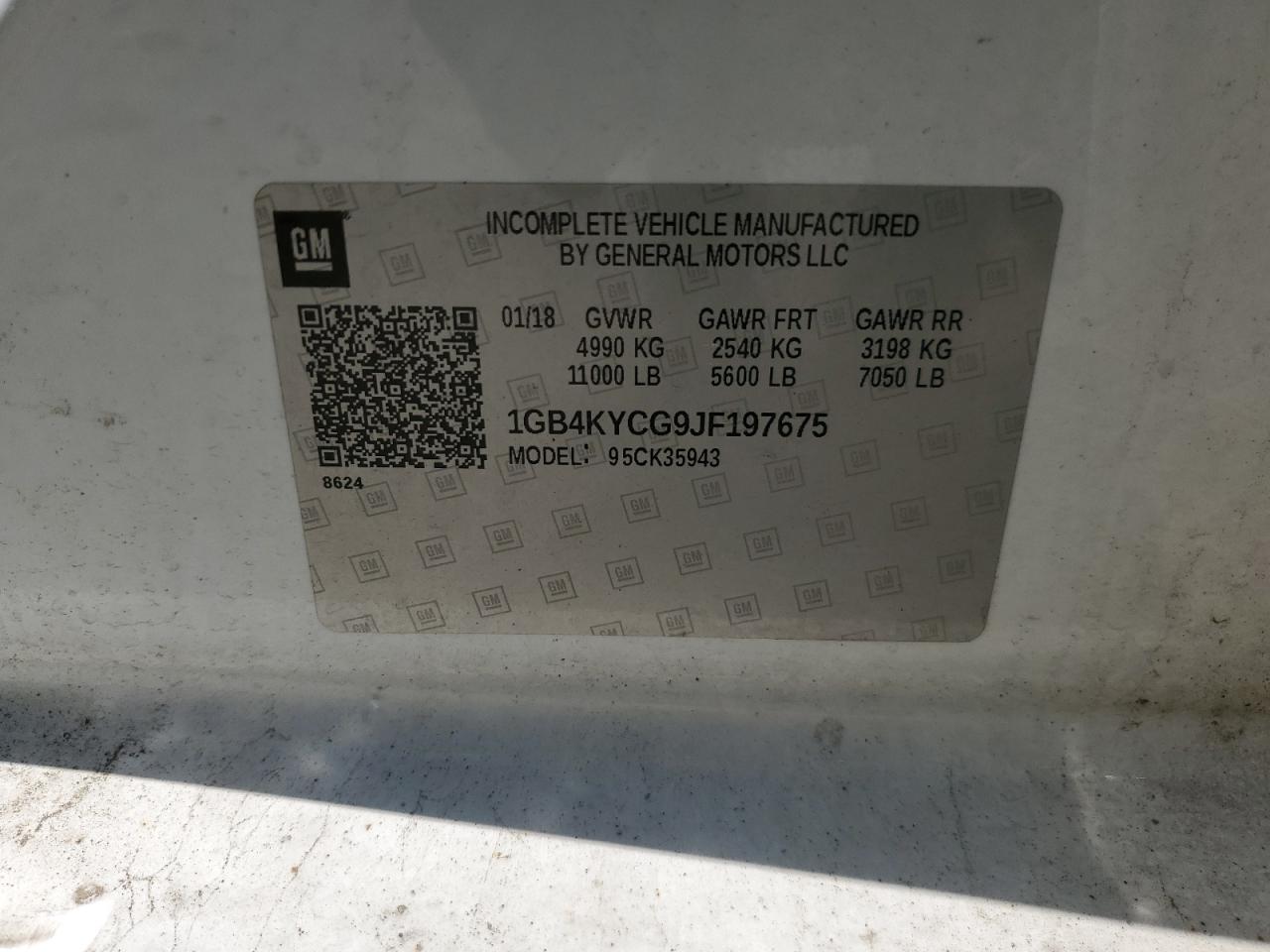 1GB4KYCG9JF197675 CHEVROLET ALL Models 2018