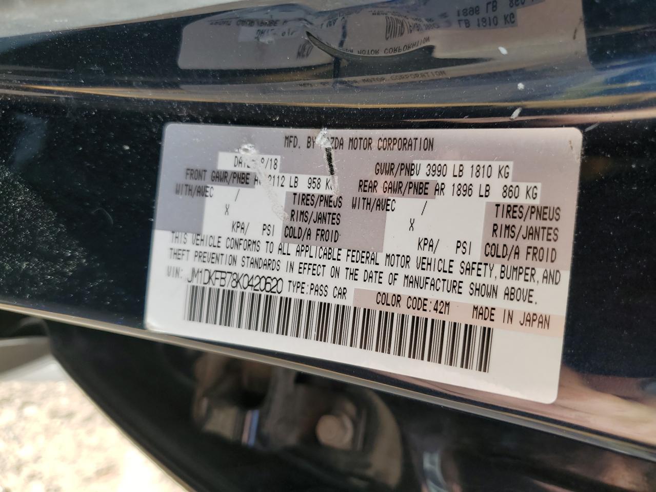 2019 Mazda Cx-3 Sport VIN: JM1DKFB78K0420620 Lot: 55561615