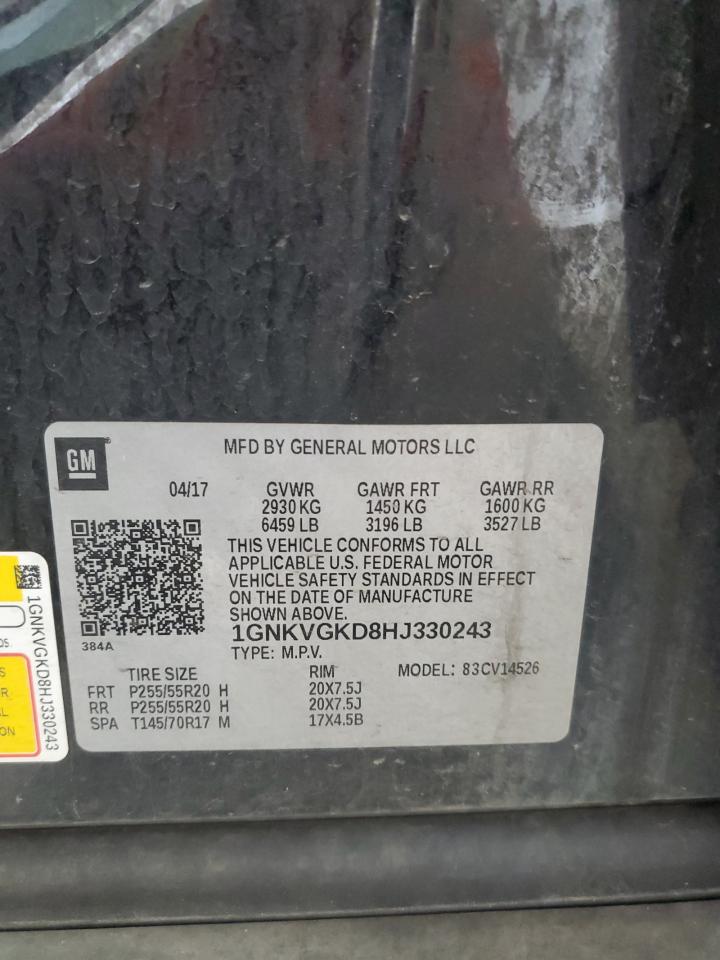 1GNKVGKD8HJ330243 CHEVROLET TRAVERSE 2017