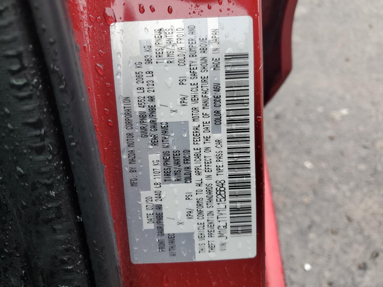 2020 Mazda 6 Grand Touring VIN: JM1GL1TY1L1526648 Lot: 55568915