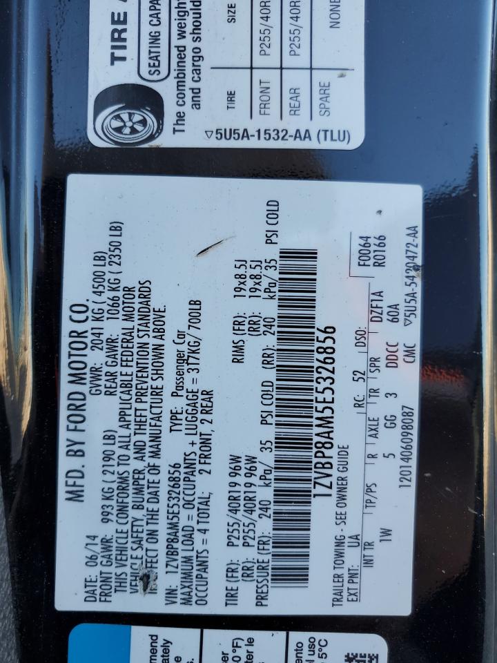 2014 Ford Mustang VIN: 1ZVBP8AM5E5326856 Lot: 56857125