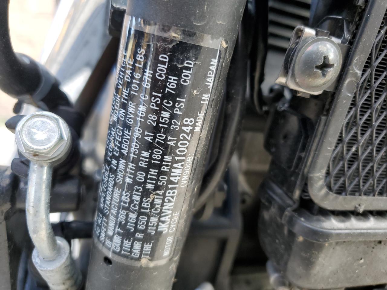 2021 Kawasaki Vn900 B VIN: JKAVN2B14MA100248 Lot: 57128395