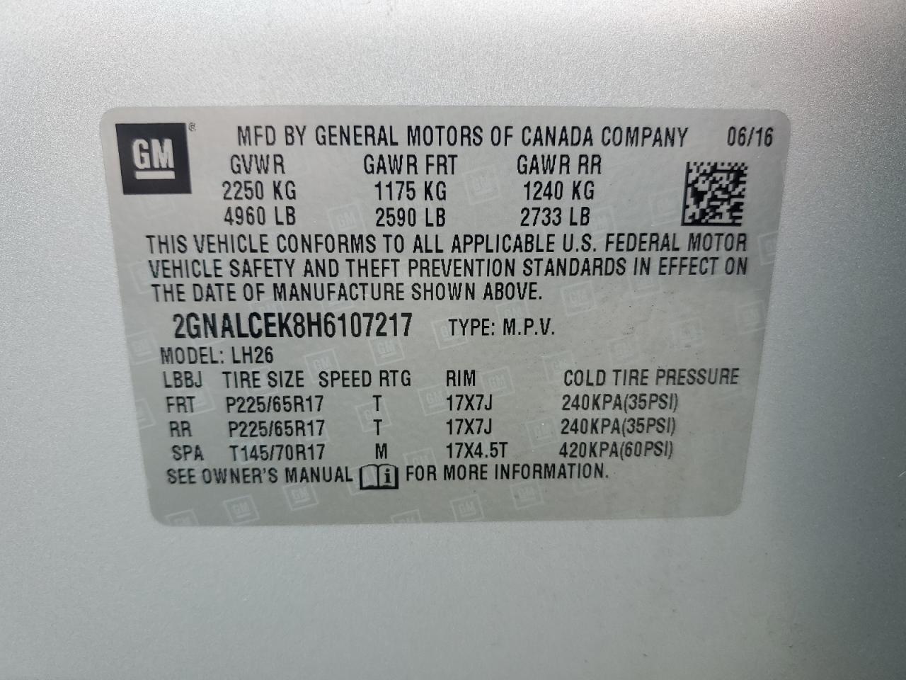 2GNALCEK8H6107217 CHEVROLET EQUINOX 2017