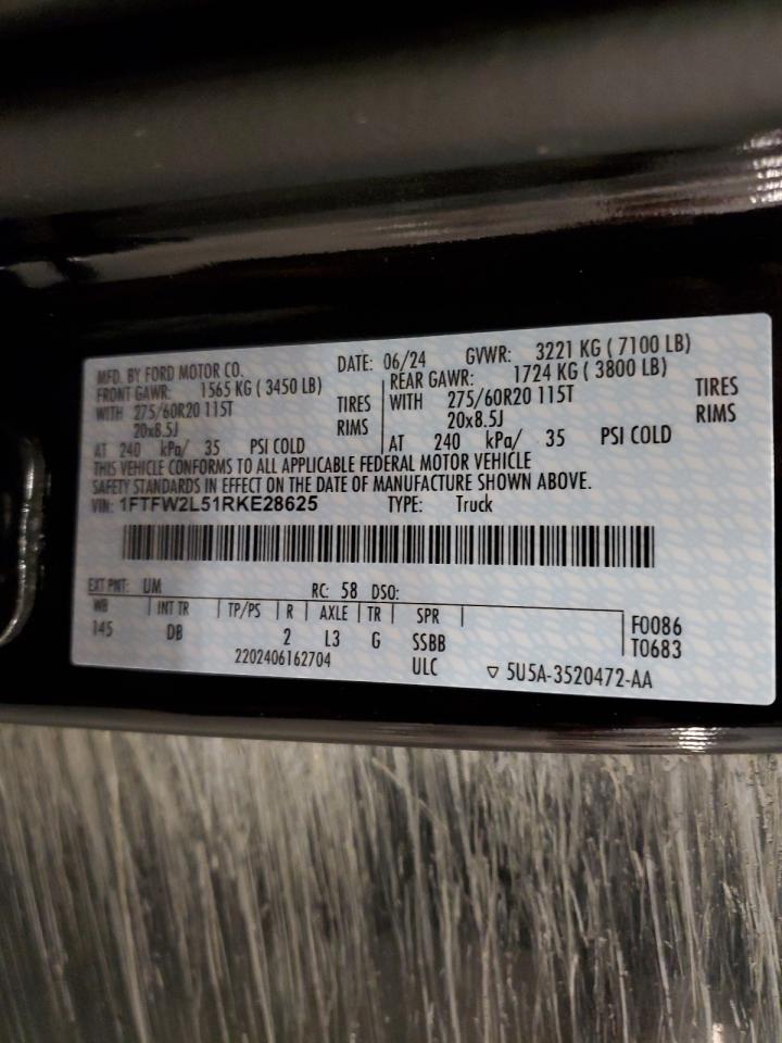 1FTFW2L51RKE28625 FORD F150 STX 2024