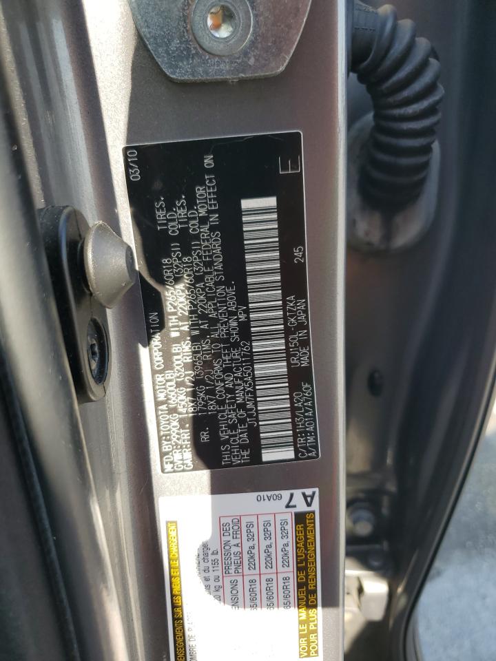 2010 Lexus Gx 460 Premium VIN: JTJJM7FX5A5011762 Lot: 56207715