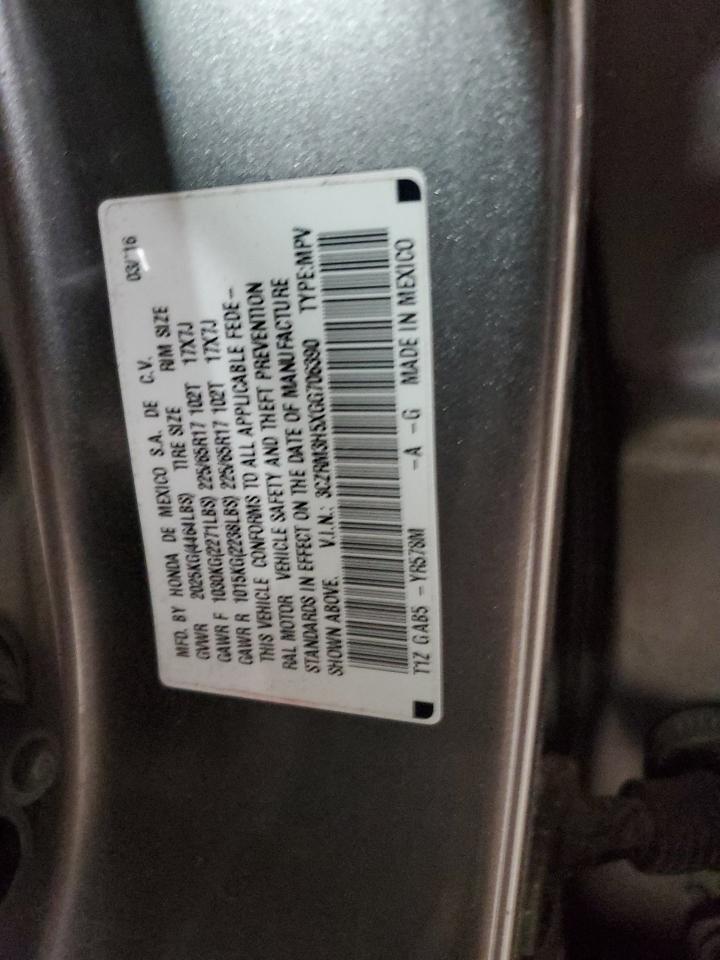 3CZRM3H5XGG706390 HONDA CRV 2016