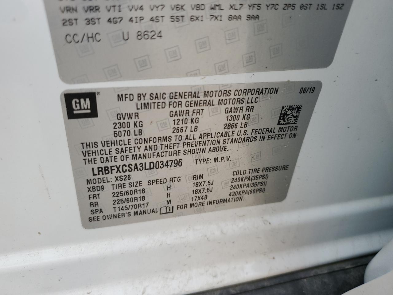 2020 Buick Envision Essence VIN: LRBFXCSA3LD034796 Lot: 56043575