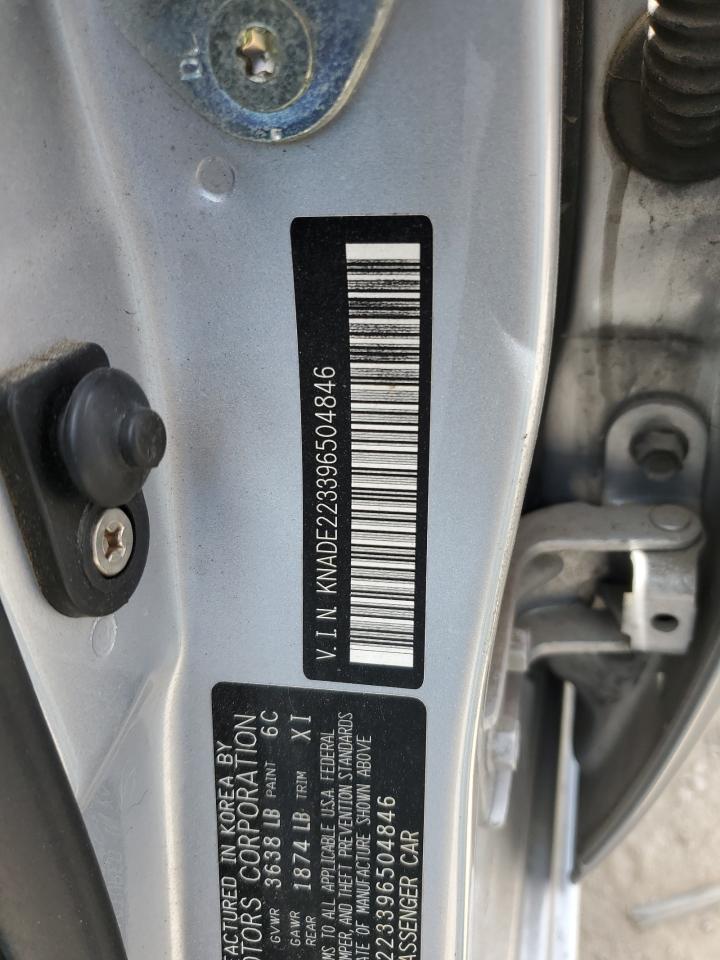 2009 Kia Rio Base VIN: KNADE223396504846 Lot: 57062465
