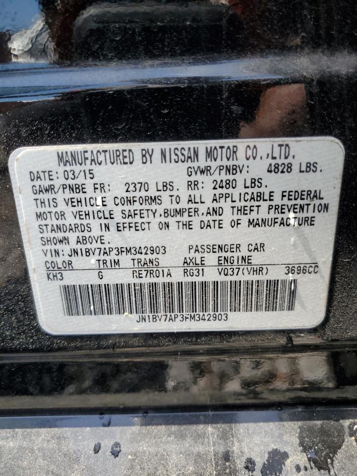 2015 Infiniti Q50 Base VIN: JN1BV7AP3FM342903 Lot: 56662055
