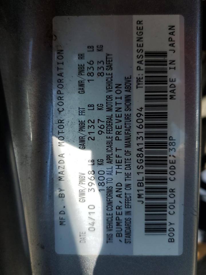 2010 Mazda 3 I VIN: JM1BL1SG8A1316094 Lot: 56776645