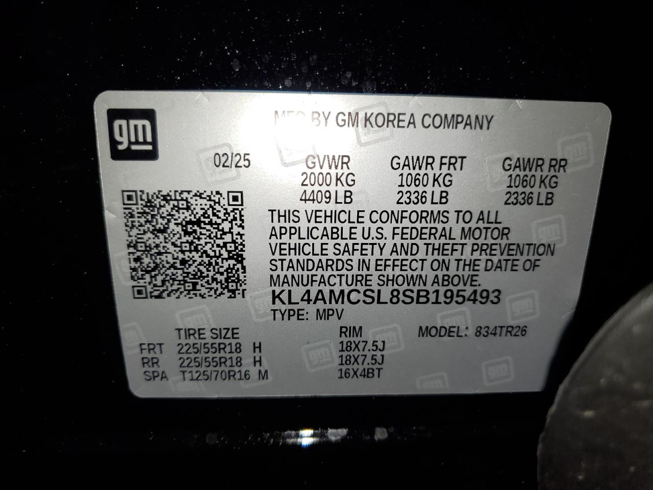 2025 Buick Encore Gx Preferred VIN: KL4AMCSL8SB195493 Lot: 56168505