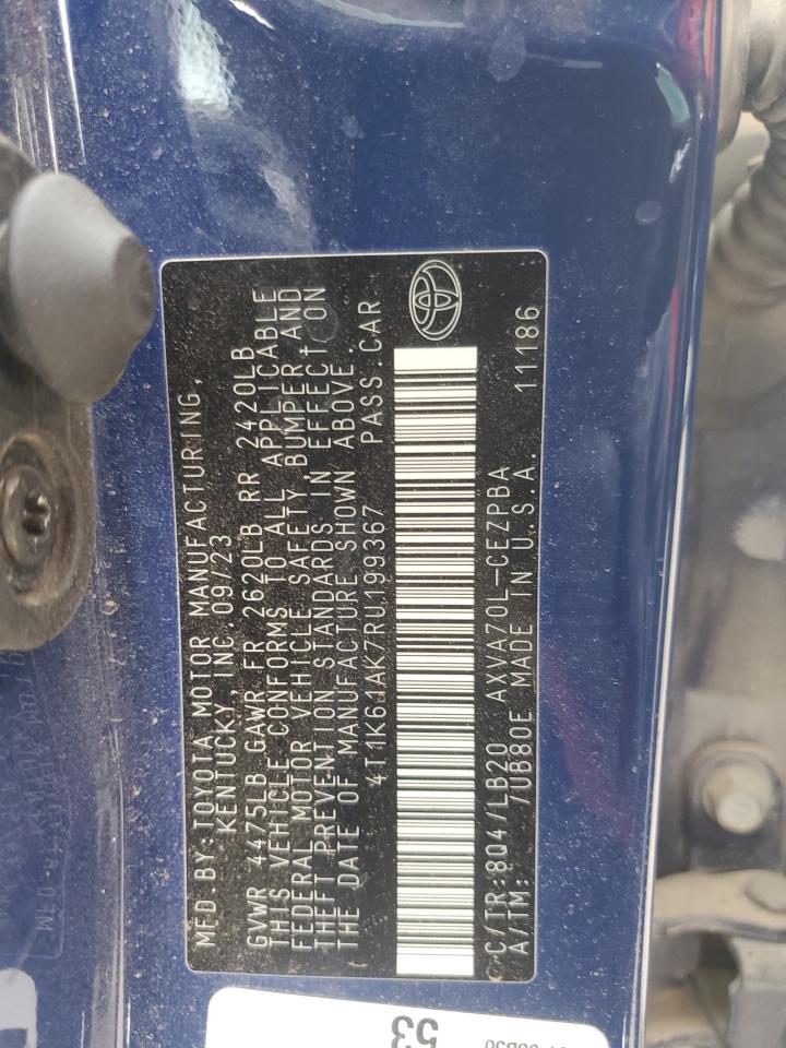 4T1K61AK7RU199367 TOYOTA CAMRY 2024
