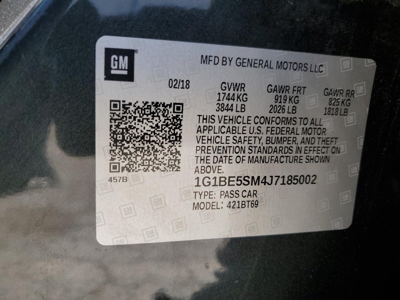 1G1BE5SM4J7185002 CHEVROLET CRUZE 2018
