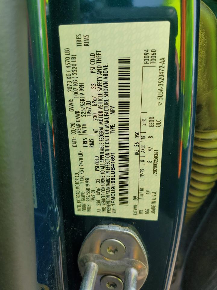 1FMCU9H98LUB41691 FORD ESCAPE 2020