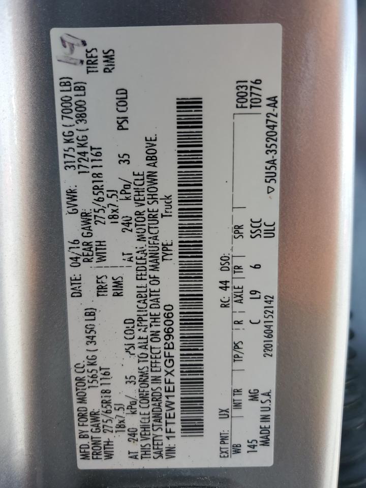 1FTEW1EFXGFB96060 FORD F-150 2016