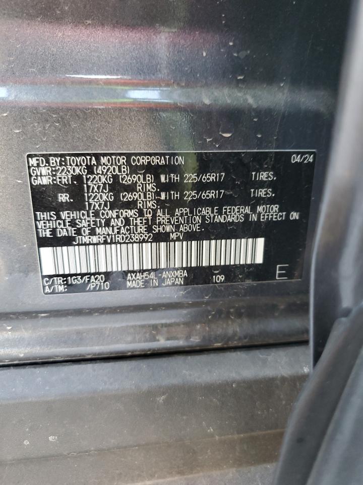 JTMRWRFV1RD238992 TOYOTA RAV4 2024
