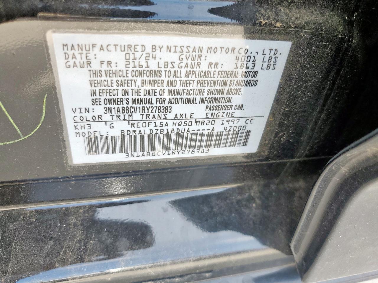 3N1AB8CV1RY278383 NISSAN SENTRA 2024