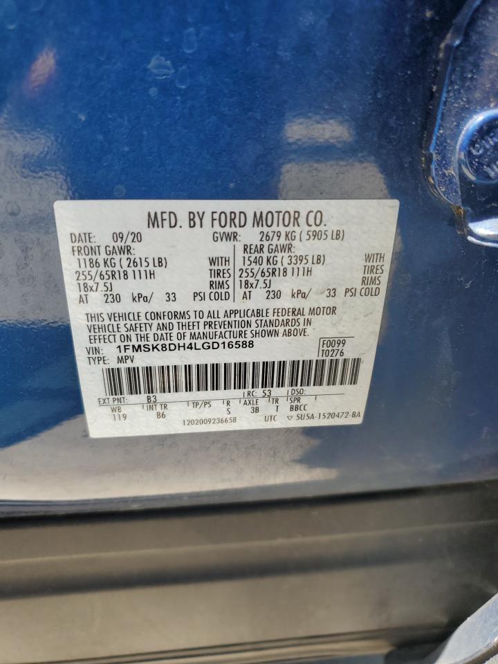 1FMSK8DH4LGD16588 FORD EXPLORER 2020