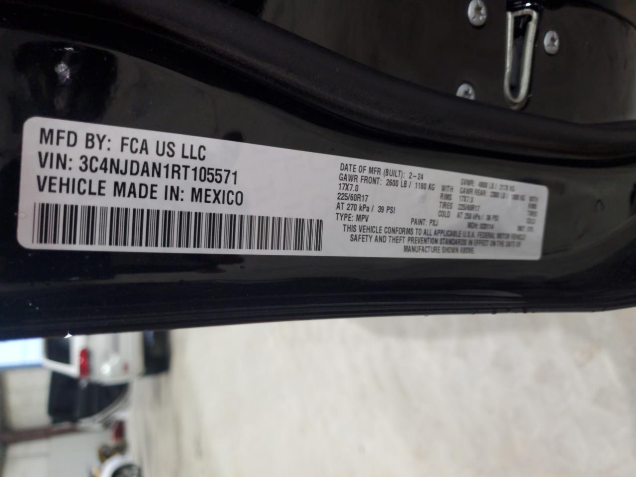 2024 Jeep Compass Sport VIN: 3C4NJDAN1RT105571 Lot: 56922715
