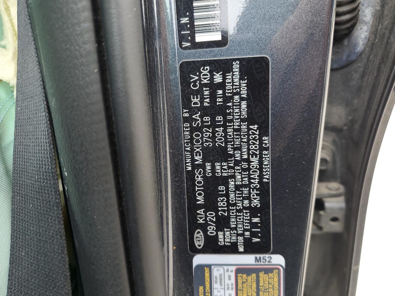 2021 Kia Forte Gt Line VIN: 3KPF34AD9ME282324 Lot: 56571845