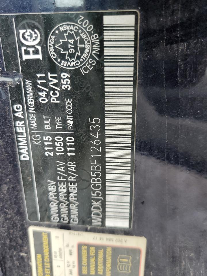 2011 Mercedes-Benz E 350 VIN: WDDKJ5GB5BF126435 Lot: 58803695